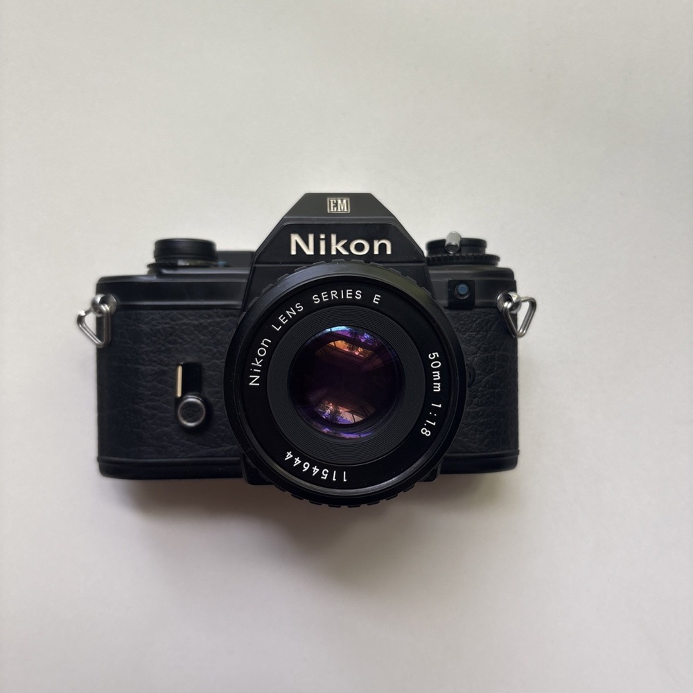 Nikon EM 35mm SLR Film Camera w/ Series E 50mm F/1.8 Lens
